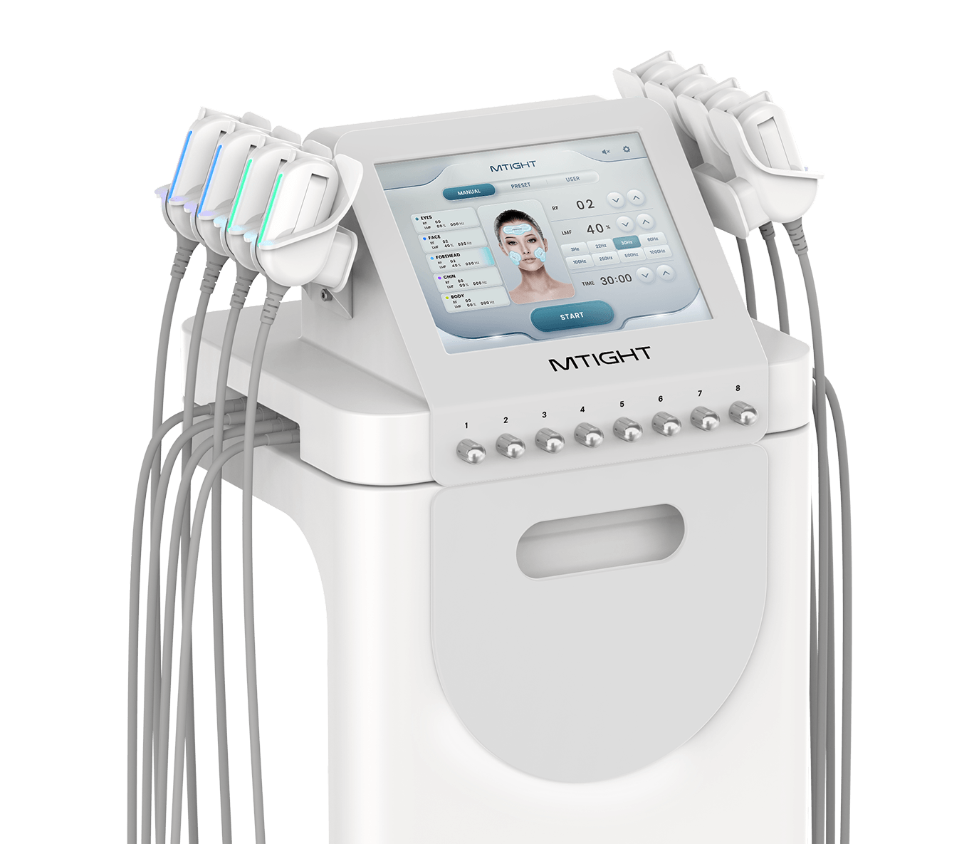 M-Tight automatisiertes Face-System mit anatomisch geformten Patches